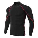 Mens Running Rashguard Stand Collar Gym T-Shirts
