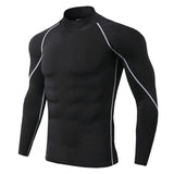 Mens Running Rashguard Stand Collar Gym T-Shirts