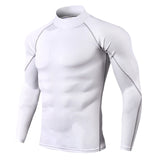 Mens Running Rashguard Stand Collar Gym T-Shirts