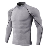Mens Running Rashguard Stand Collar Gym T-Shirts