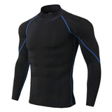 Mens Running Rashguard Stand Collar Gym T-Shirts